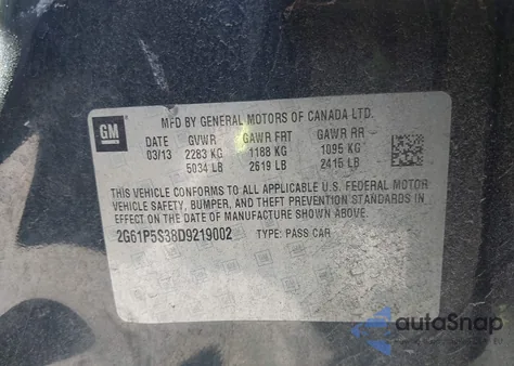 2013 Cadillac Xts Luxury из США, поврежденный, VIN 2G61P5S38D9219002